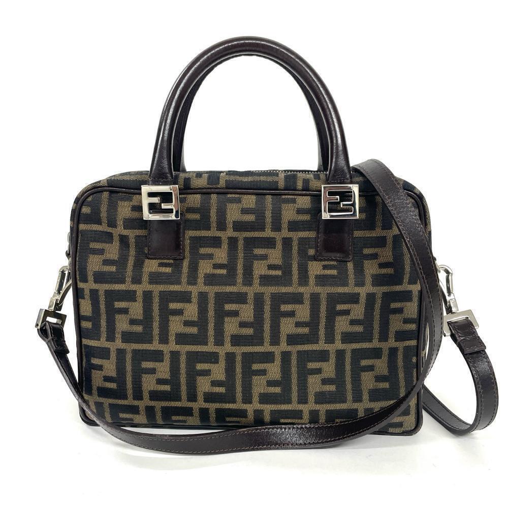 Fendi Zucca Canvas Handbag Brown